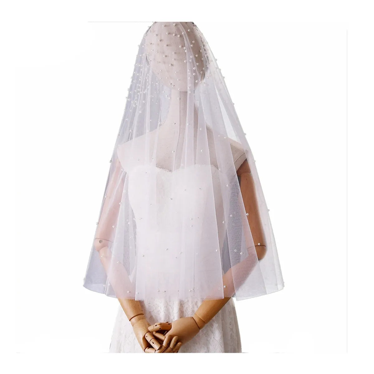 Fashion Bride Wedding Veil Long Drag Pearl Veil