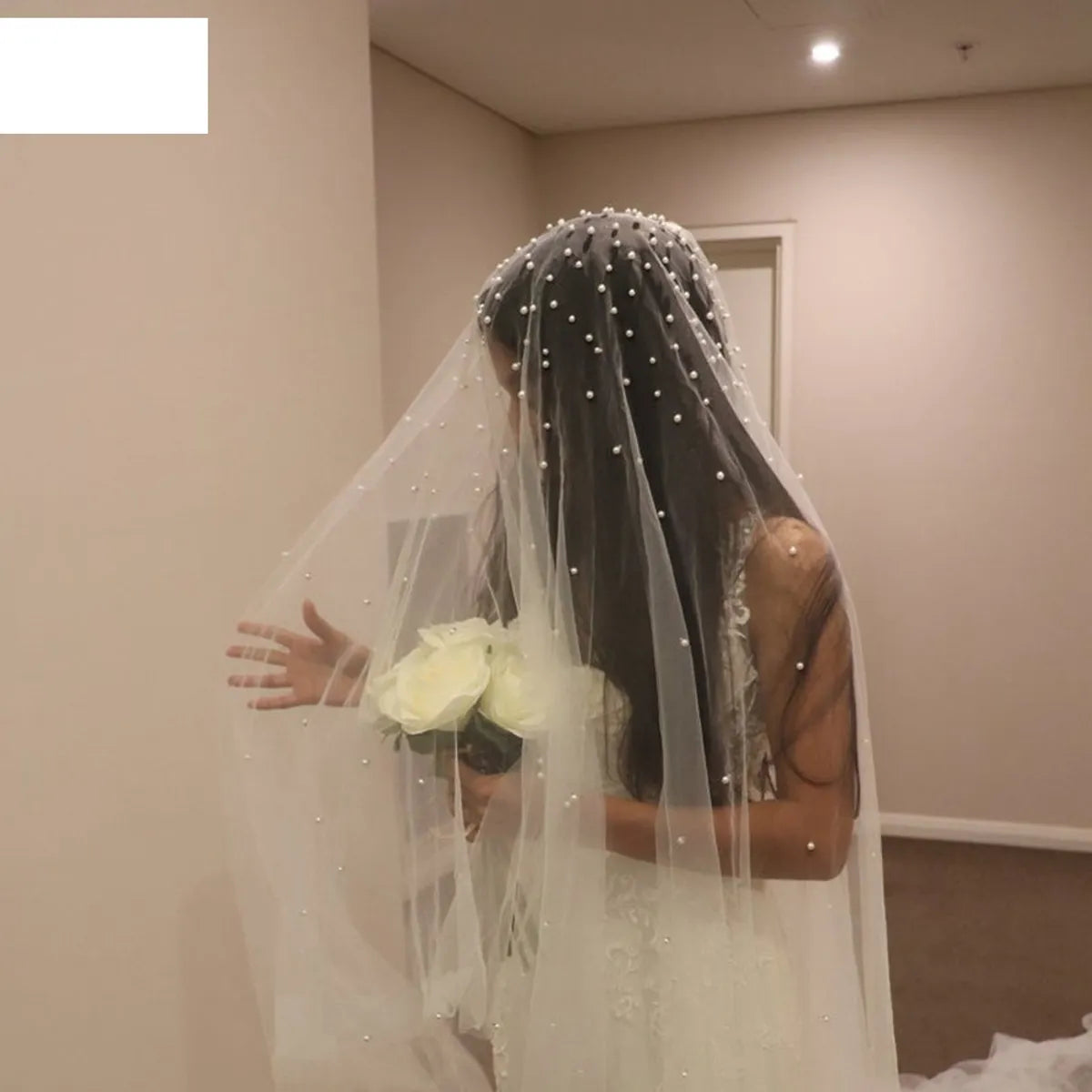 Fashion Bride Wedding Veil Long Drag Pearl Veil