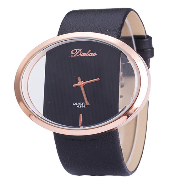 Fashion Business Casual Imitation Watch Alloy And Pu Material Round Dial