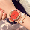 Fashion Business Casual Imitation Watch Alloy And Pu Material Round Dial