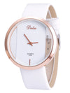 Fashion Business Casual Imitation Watch Alloy And Pu Material Round Dial
