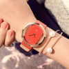 Fashion Business Casual Imitation Watch Alloy And Pu Material Round Dial