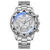 Fashion Business Style Men's Quartz Watch Stainless Steel Band Alloy Case Round Dial