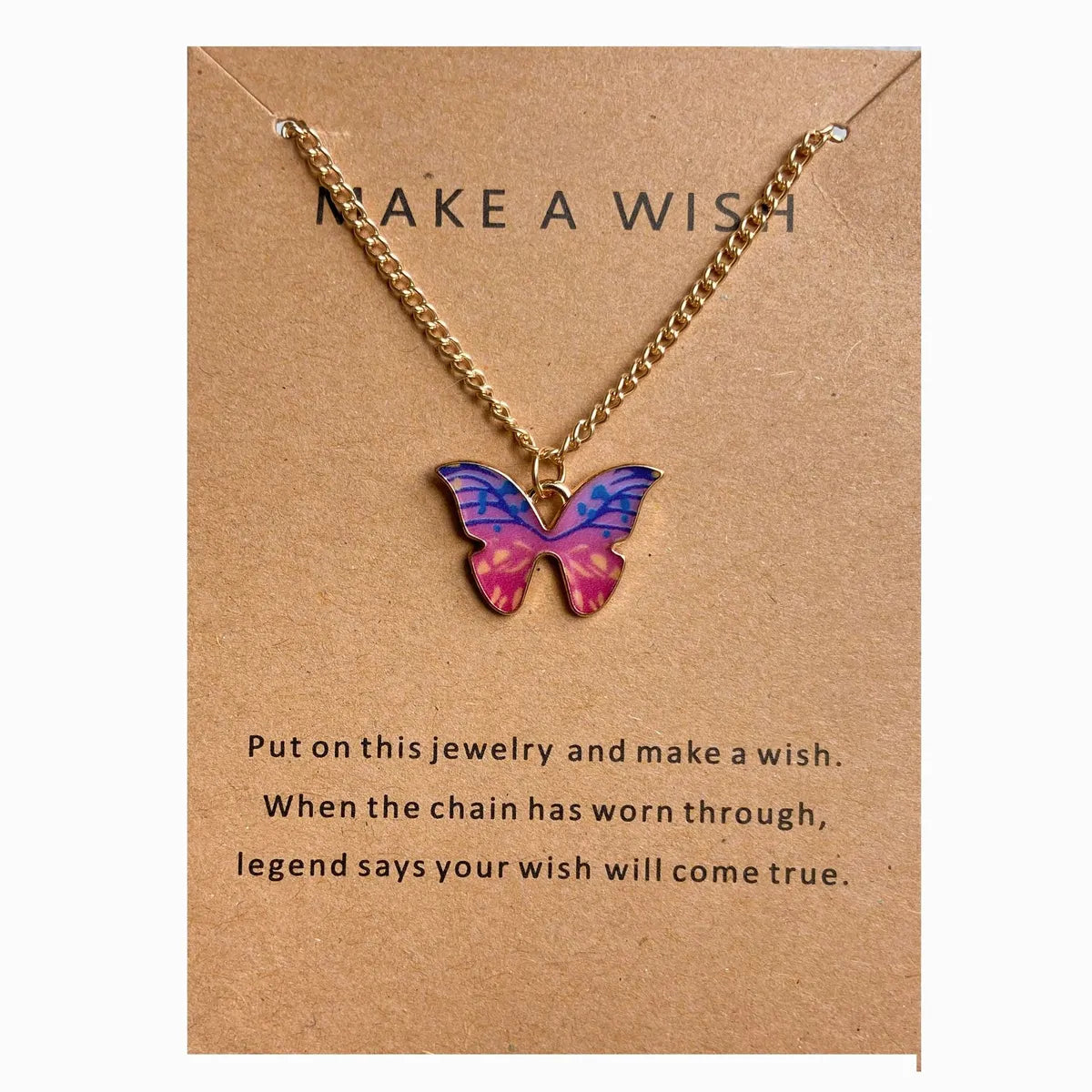 Fashion Butterfly Alloy Enamel Necklace