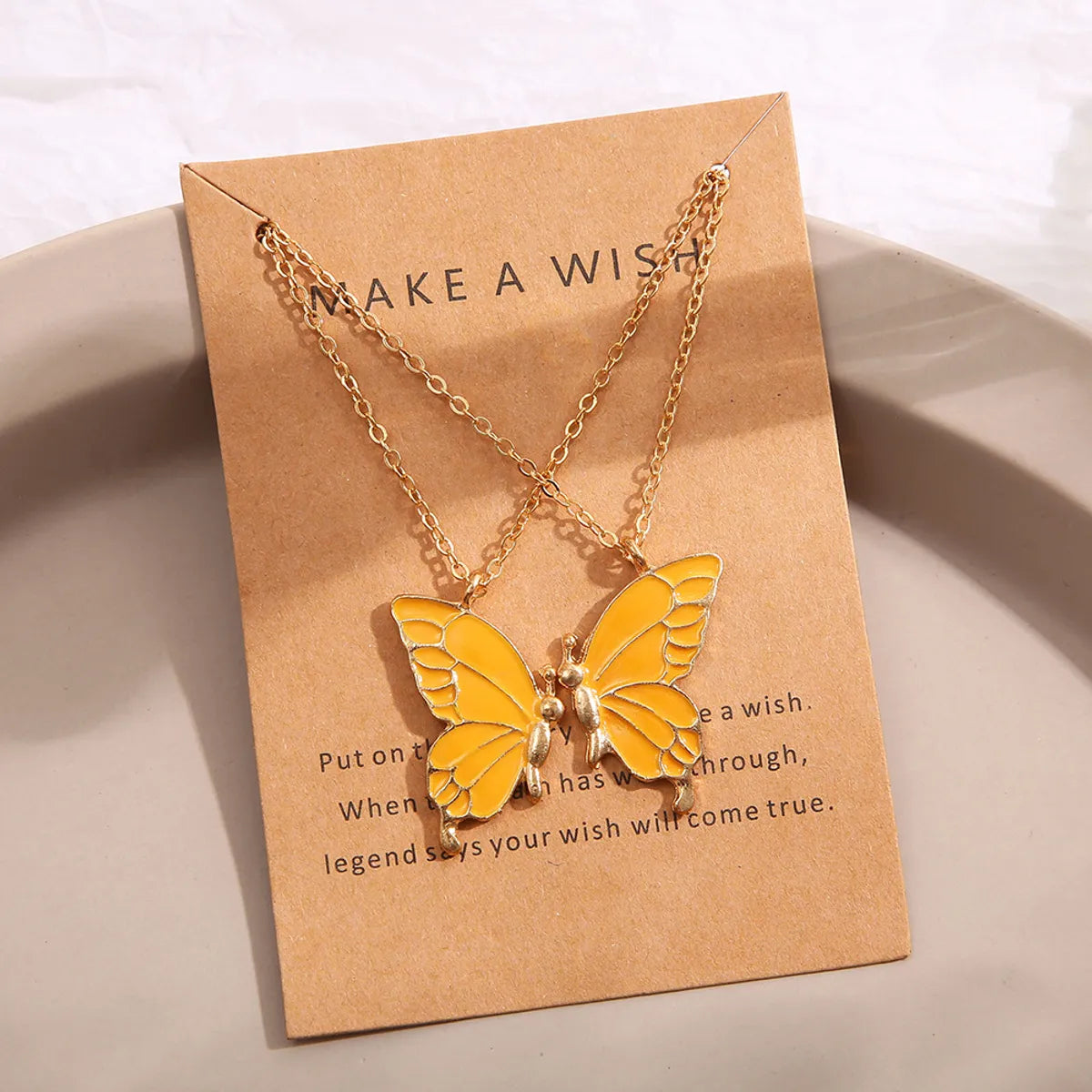 Fashion Butterfly Alloy Enamel Necklace