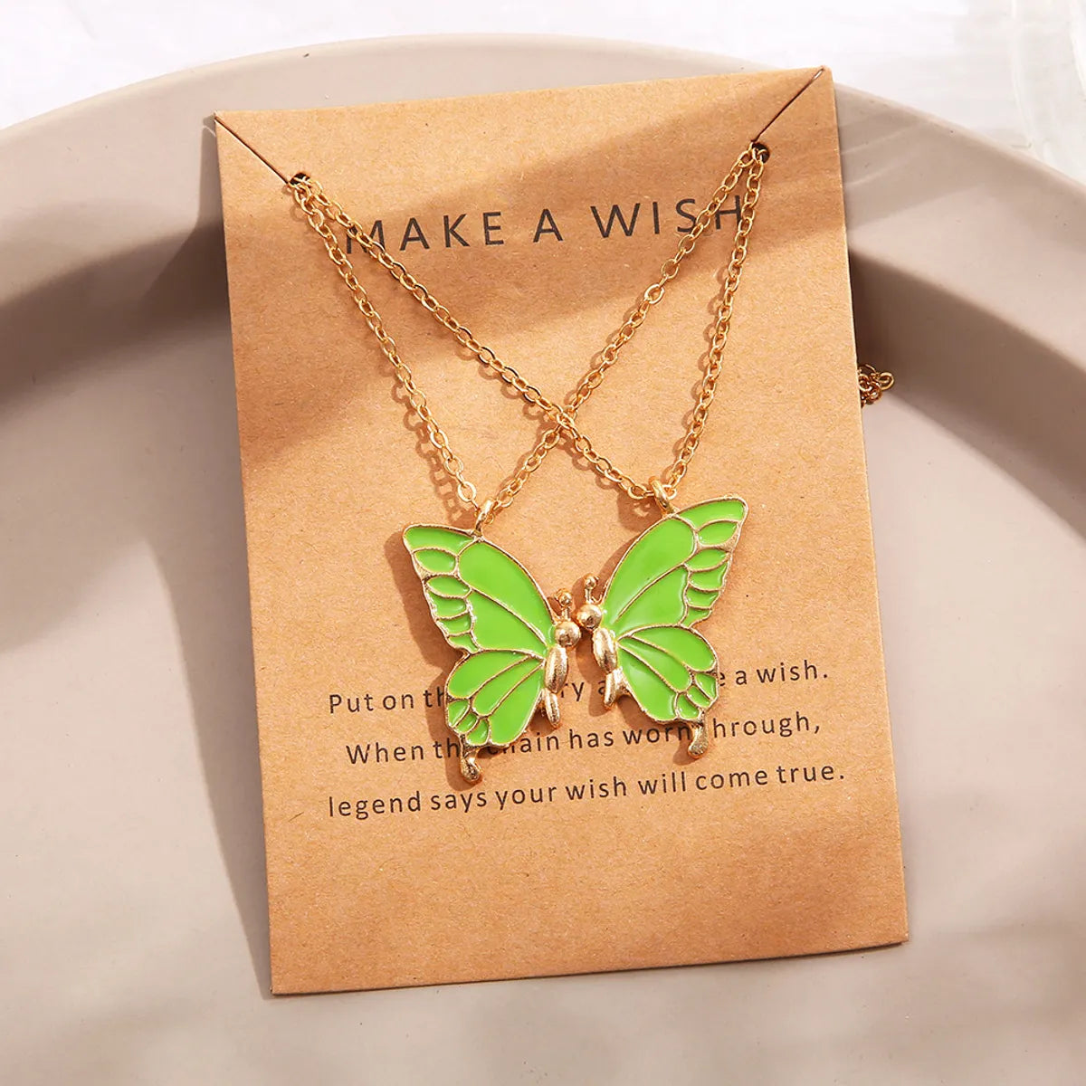 Fashion Butterfly Alloy Enamel Necklace