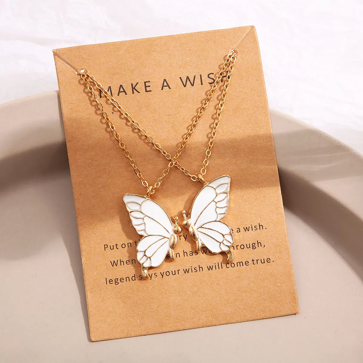 Fashion Butterfly Alloy Enamel Necklace