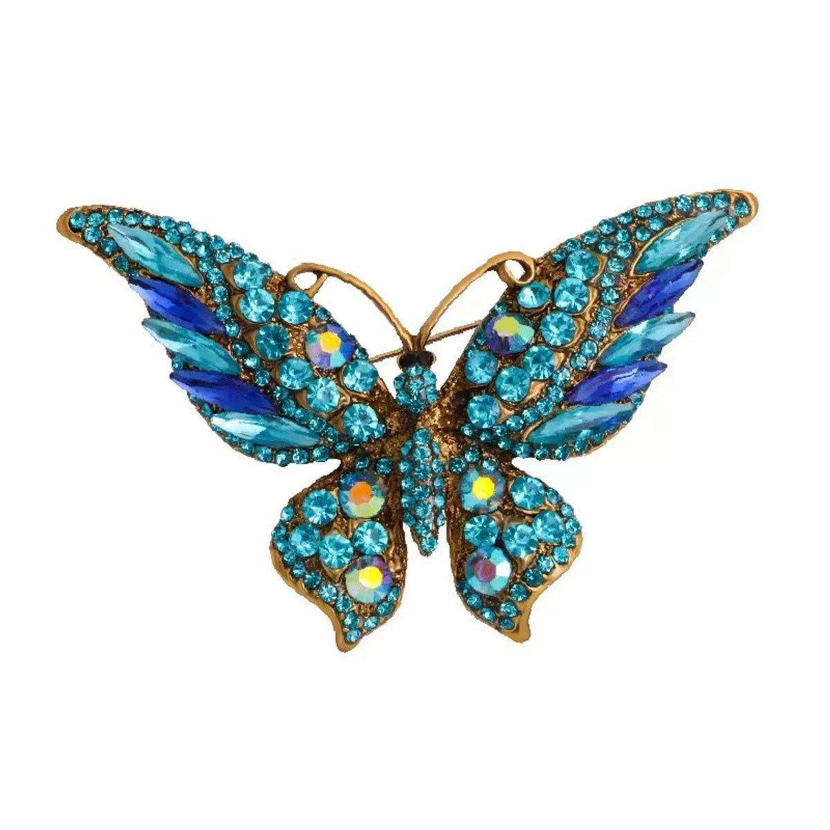 Fashion Butterfly Alloy Enamel Rhinestones Women'S Brooches