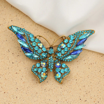 Fashion Butterfly Alloy Inlay Rhinestones Women'S Brooches