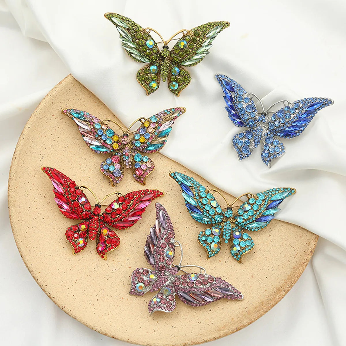 Fashion Butterfly Alloy Inlay Rhinestones Women'S Brooches