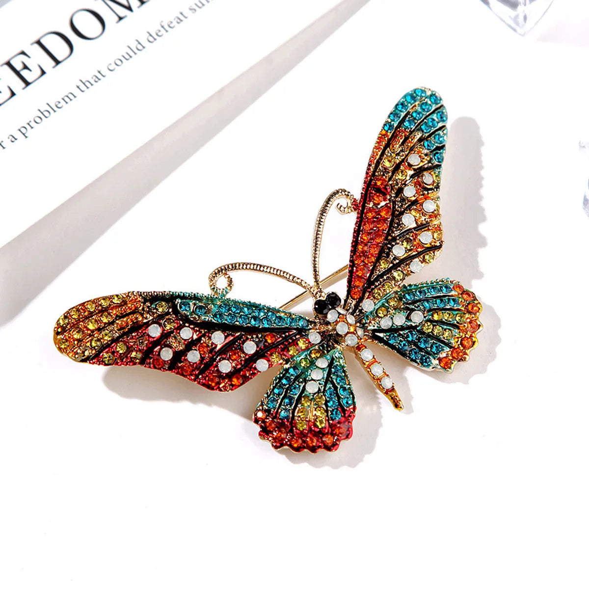 Fashion Butterfly Alloy Inlay Rhinestones Women'S Brooches