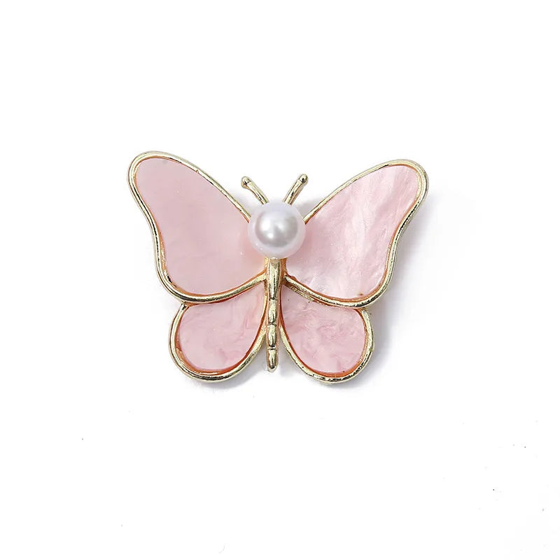 Fashion Butterfly Alloy Plating Artificial Pearls Women'S Brooches