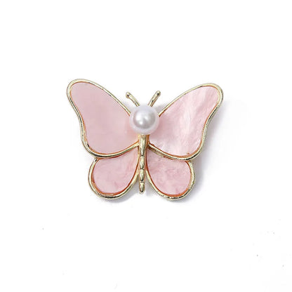 Fashion Butterfly Alloy Plating Artificial Pearls Women'S Brooches