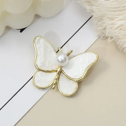 Fashion Butterfly Alloy Plating Artificial Pearls Women'S Brooches