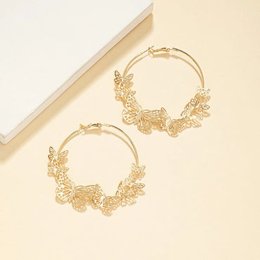 Fashion Butterfly Plating Alloy Earrings