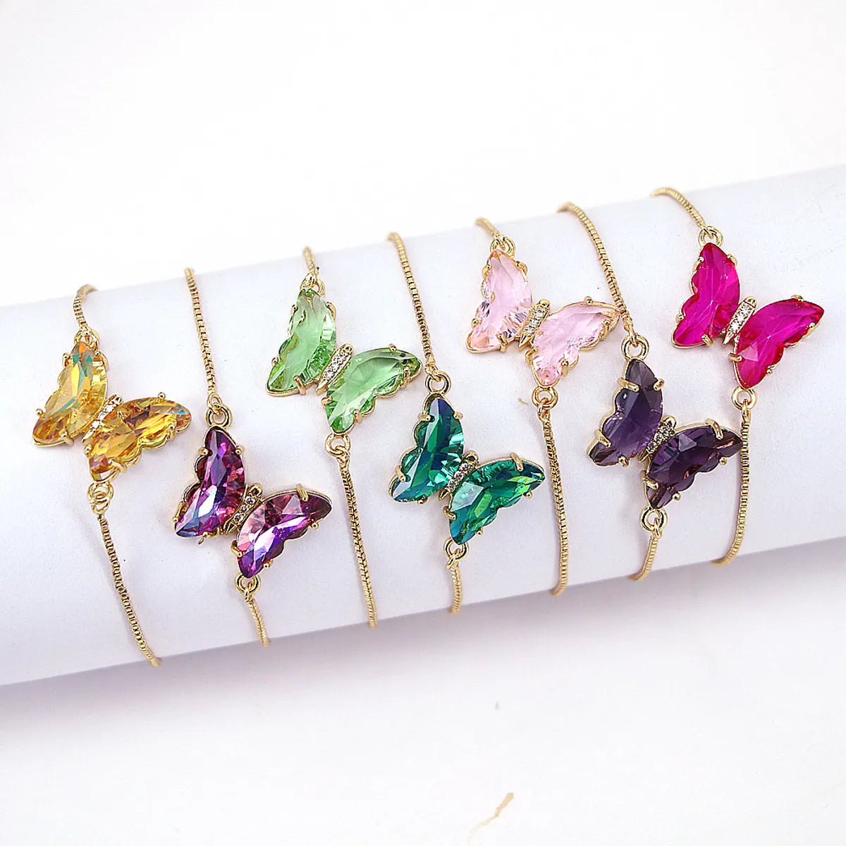 Fashion Butterfly Copper Bracelets Inlay Zircon Copper Bracelets