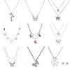 Fashion Butterfly Copper Inlay Zircon Necklace 1 Piece