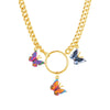 Fashion Butterfly Copper Inlay Zircon Necklace 1 Piece