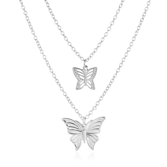 Fashion Butterfly Copper Inlay Zircon Necklace 1 Piece