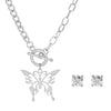 Fashion Butterfly Copper Inlay Zircon Necklace 1 Piece