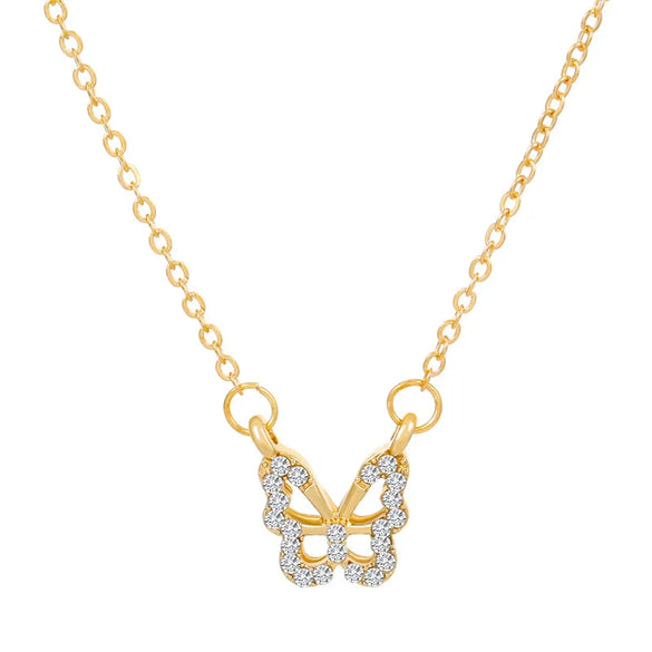 Fashion Butterfly Copper Inlay Zircon Necklace 1 Piece