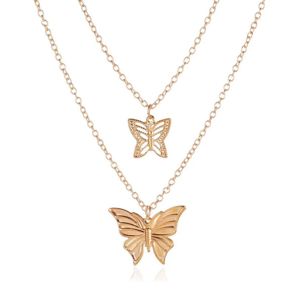 Fashion Butterfly Copper Inlay Zircon Necklace 1 Piece