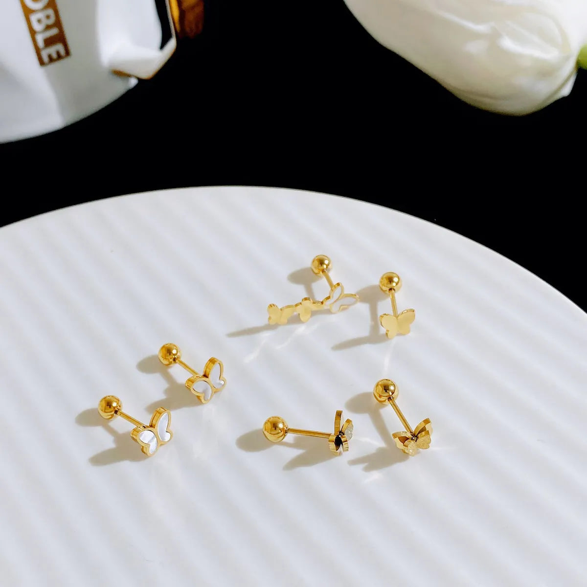 Fashion Butterfly Copper Plating Ear Studs 1 Pair