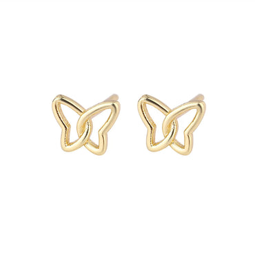 Fashion Butterfly Copper Plating Ear Studs 1 Pair