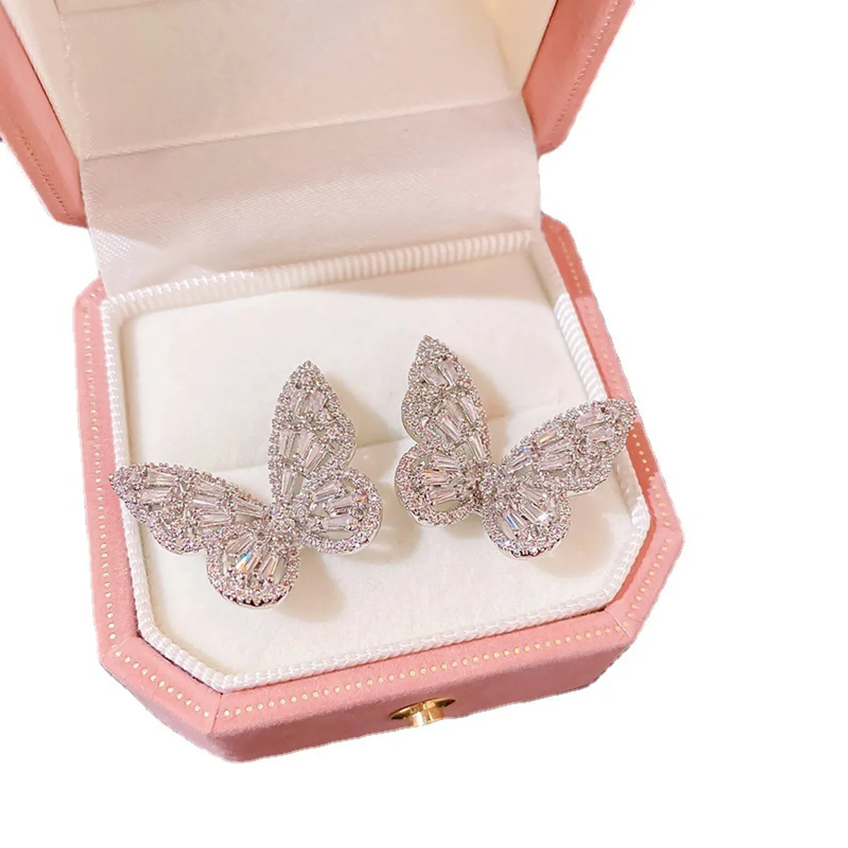 Fashion Butterfly Copper Plating Ear Studs 1 Pair