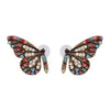 Fashion Butterfly Earrings Alloy Stained Glass Diamond Vintage Jewelry