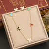 Fashion Butterfly Insect Pattern Stainless Steel Clavicle Chain Necklace Suit With Electroplating Treatment