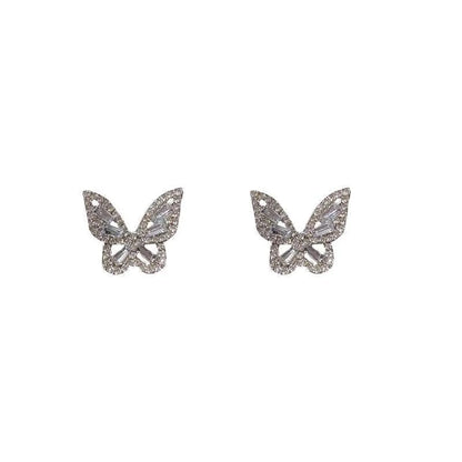 Fashion Butterfly Metal Inlay Rhinestones Women's Rings