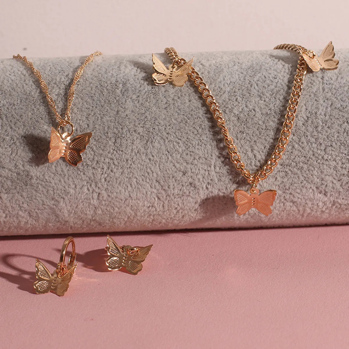 Fashion Butterfly Necklace Earrings