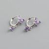 Fashion Butterfly Silver Inlay Zircon Drop Earrings 1 Pair