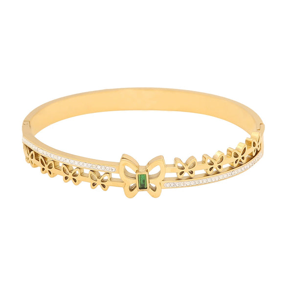 Fashion Butterfly Stainless Steel Bracelet With Electroplating Treatment