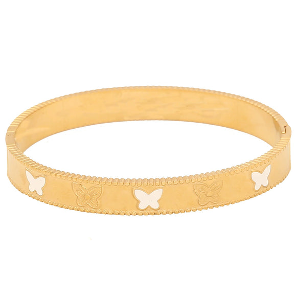 Fashion Butterfly Stainless Steel Jewelry Bracelet With Electroplating Design