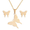 Wholesale Jewelry Fashion Butterfly 304 Stainless Steel 18K Gold Plated Plating Jewelry Set