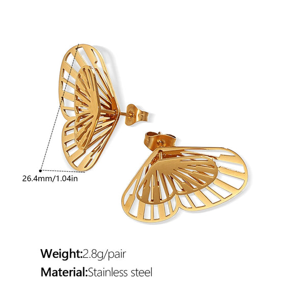 Fashion Butterfly 316L Stainless Steel Electroplated Women's Earrings