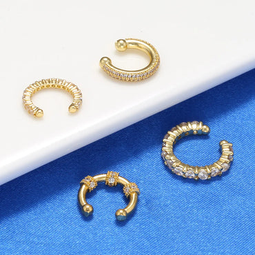 1 Pair Fashion C Shape Plating Copper Zircon Ear Clips