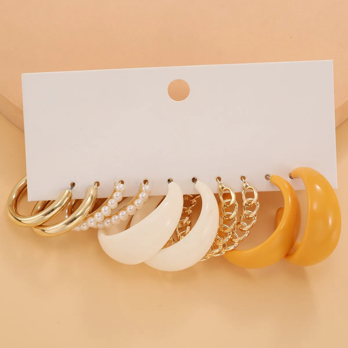 1 Set Fashion C Shape Plating Metal Earrings