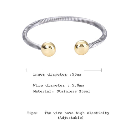 Fashion C Shape Stainless Steel Copper Bangle