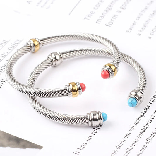 Fashion C Shape Stainless Steel Plating Bangle