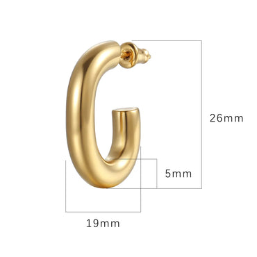 1 Pair Fashion C Shape Plating 201 Stainless Steel 18K Gold Plated Drop Earrings