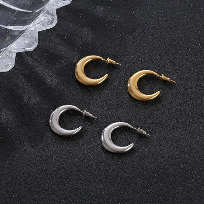 1 Pair Fashion C Shape Plating Stainless Steel Ear Studs