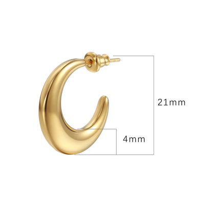 1 Pair Fashion C Shape Plating Stainless Steel Ear Studs