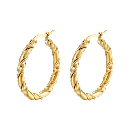 1 Pair Fashion C Shape Plating 201 Stainless Steel 18K Gold Plated Ear Studs