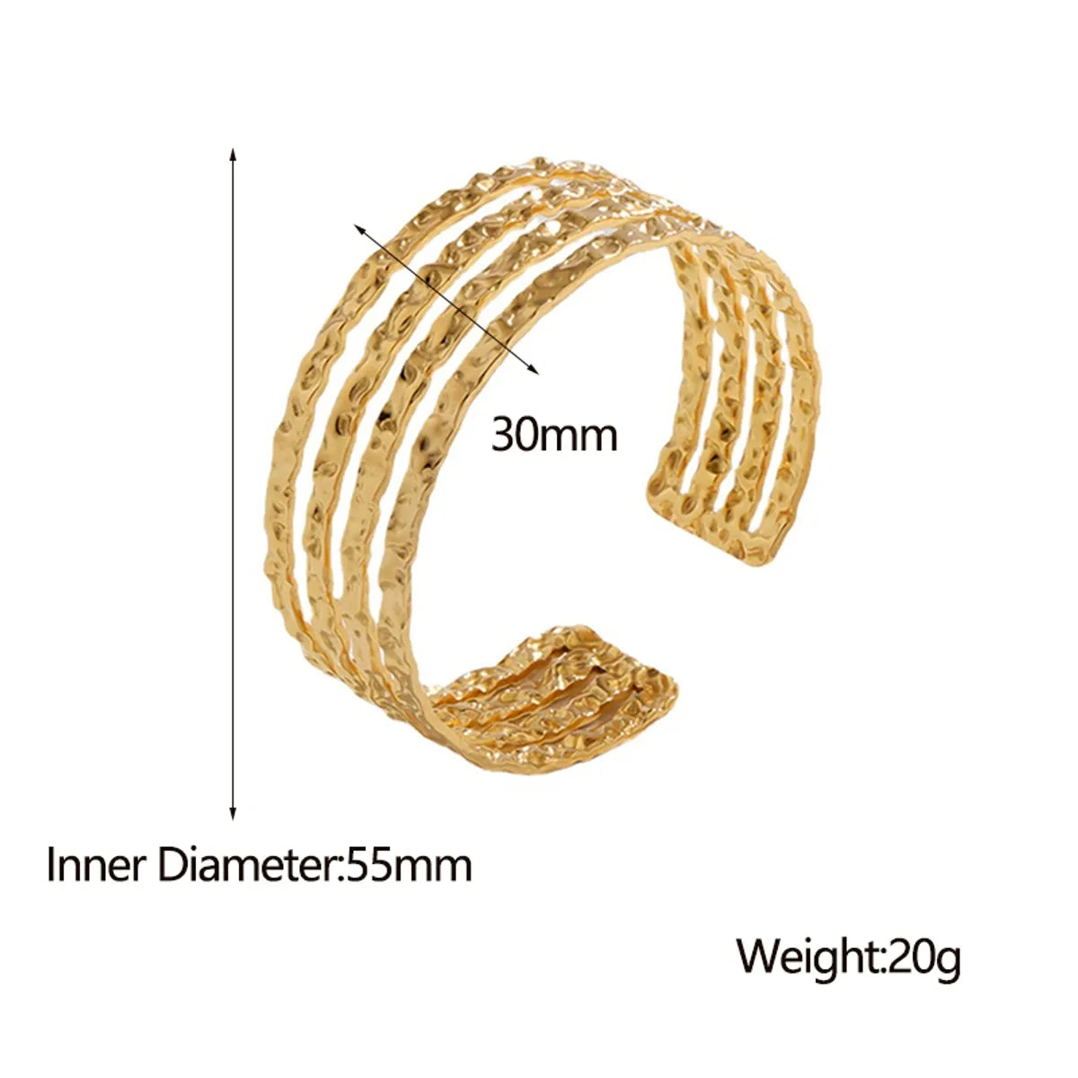 Fashion C Shape Titanium Steel Irregular Plating Bangle