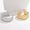 Fashion C Shape Titanium Steel Irregular Plating Bangle