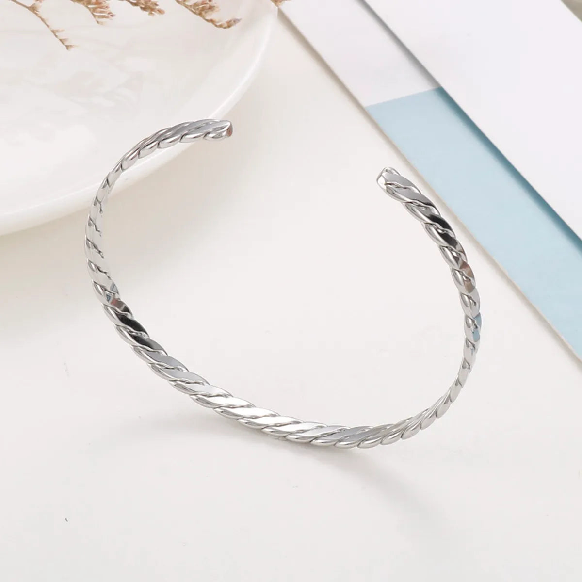 Fashion C Shape Titanium Steel Plating Bangle