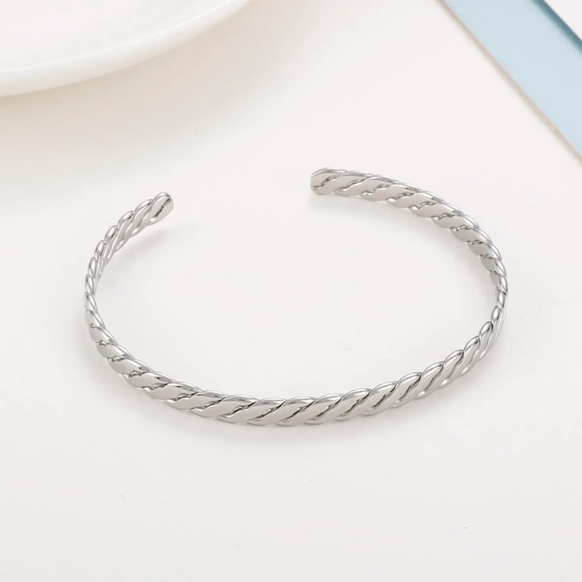 Fashion C Shape Titanium Steel Plating Bangle